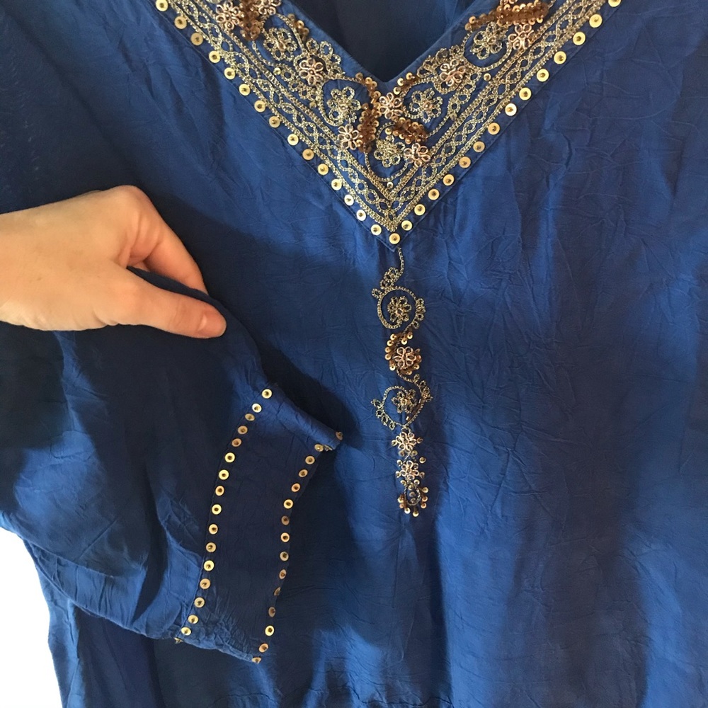 J. Jill Sequined Tunic With Drawstring Waist - Picture 6 of 8